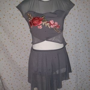 Adult large dance costume gray one piece